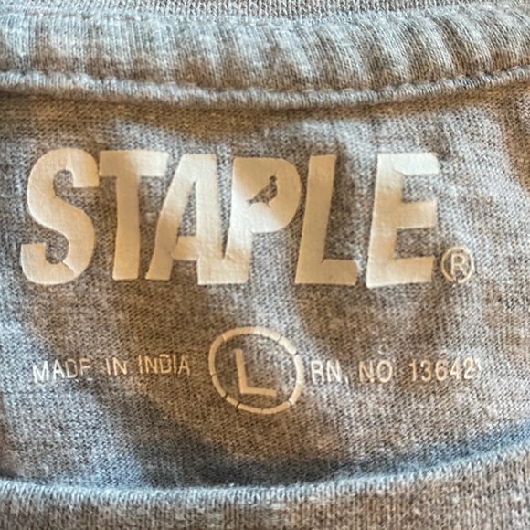 Staple Gray Shoebox Logo T-shirt, Mens Size L - Picture 3 of 4